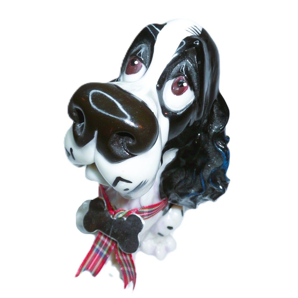 Little Paws Figurine - Sam the Springer Spaniel Black and White Dog